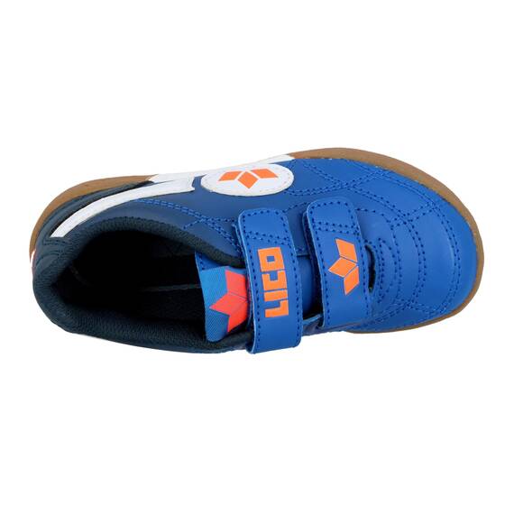 Lico Unisex Kinder Bernie V Hallenturnschuhe(Klettverschlüsse können variieren), Blau/weiß/orange, 30 EU