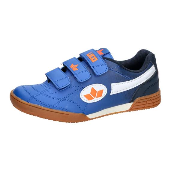 Lico Unisex Kinder Bernie V Hallenturnschuhe(Klettverschlüsse können variieren), Blau/weiß/orange, 30 EU