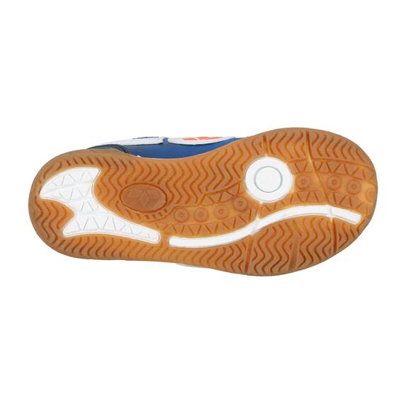 Lico Unisex Kinder Bernie V Hallenturnschuhe(Klettverschlüsse können variieren), Blau/weiß/orange, 30 EU