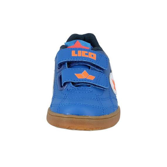 Lico Unisex Kinder Bernie V Hallenturnschuhe(Klettverschlüsse können variieren), Blau/weiß/orange, 33 EU