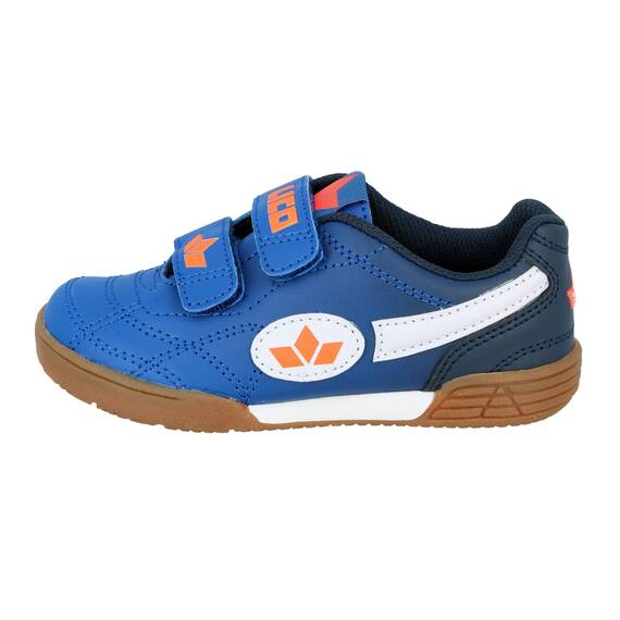Lico Unisex Kinder Bernie V Hallenturnschuhe(Klettverschlüsse können variieren), Blau/weiß/orange, 33 EU