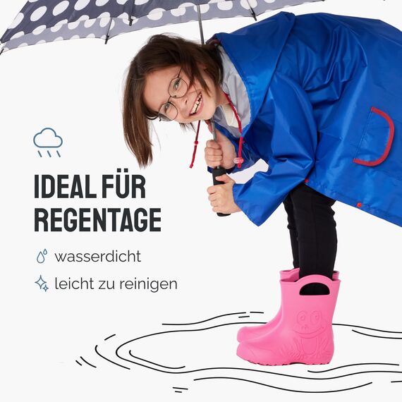 Ladeheid Eva federleichte Kinder Gummistiefel für Jungen und Mädchen Regenschuhe LA-CA-01 Marineblau, 22/23 EU
