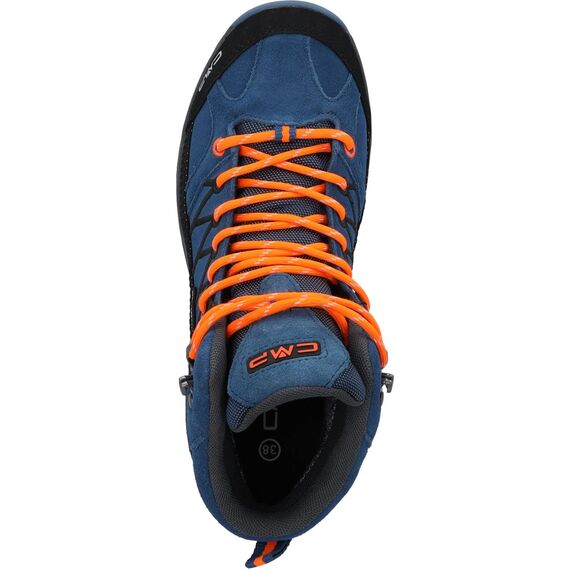 CMP - Kids Rigel Mid Trekking Shoe Wp, Unisex, Dusty Blue-Flash Orange, 38