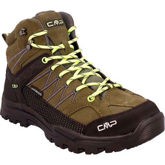 CMP Kids Rigel Mid Trekking Shoes Wp, Wanderschuhe, Olive-Yellow Fluo,