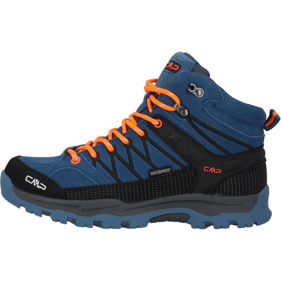 CMP - Kids Rigel Mid Trekking Shoe Wp, Unisex, Dusty Blue-Flash Orange, 38