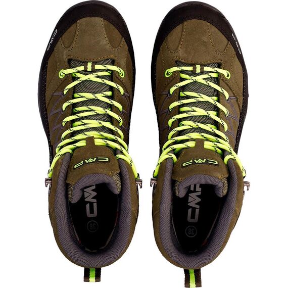 CMP Kids Rigel Mid Trekking Shoes Wp, Wanderschuhe, Olive-Yellow Fluo,