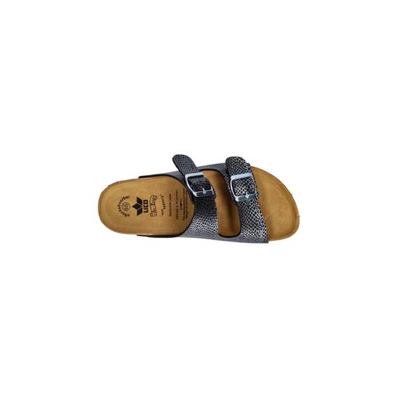Lico Damen Bioline Platino Pantoletten, Schwarz Silber, 41 EU