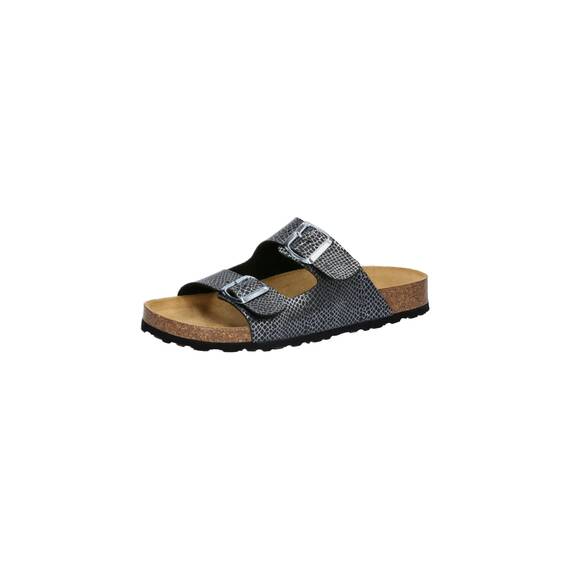 Lico Damen Bioline Platino Pantoletten, Schwarz Silber, 41 EU