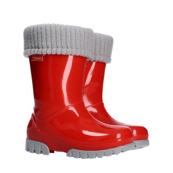 DEMAR Kinder Gummistiefel gefüttert TWISTER LUX (22/23, Rot)