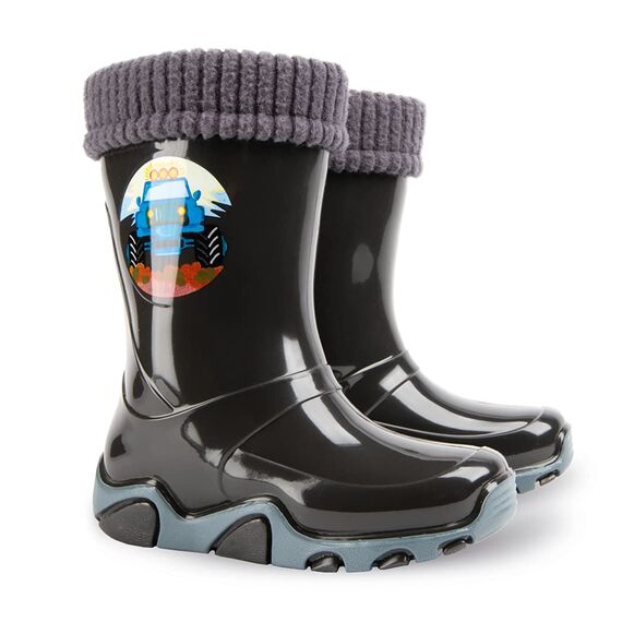 DEMAR Kinder Gummistiefel gefüttert STORMER LUX (20/21, Graphit)
