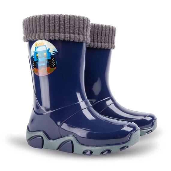 DEMAR Kinder Gummistiefel gefüttert STORMER LUX (30/31, Dunkelblau)
