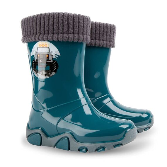 DEMAR Kinder Gummistiefel gefüttert STORMER LUX (24/25, Türkis)