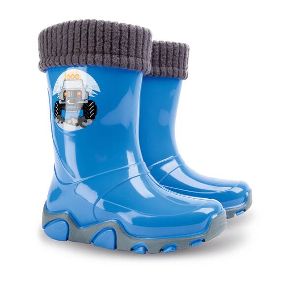 DEMAR Kinder Gummistiefel gefüttert STORMER LUX (22/23, Blau)