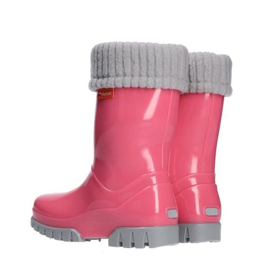 DEMAR Kinder Gummistiefel gefüttert TWISTER LUX (34/35, Rosa)