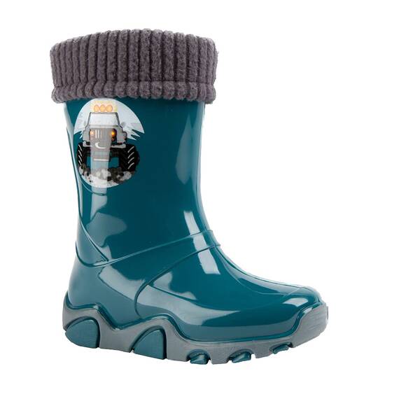 DEMAR Kinder Gummistiefel gefüttert STORMER LUX (32/33, Türkis)