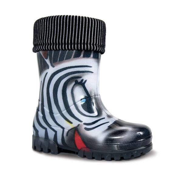 DEMAR Kinder Gummistiefel gefüttert Twister LUX (28/29, Zebra)