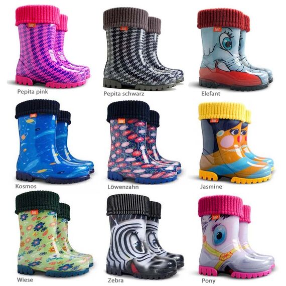DEMAR Kinder Gummistiefel gefüttert Twister LUX (34/35, Elefant)
