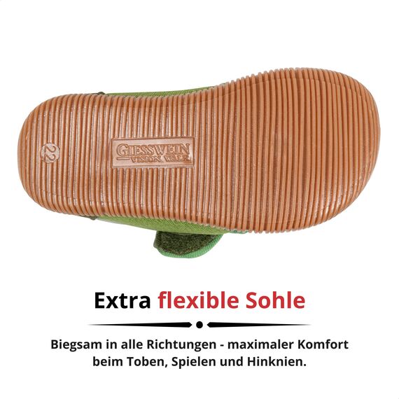 Giesswein Kinder Hausschuhe Strass Slim Fit - Lauflernschuhe für Jungen & Mädchen, Rutschfeste Krabbel-Schuhe mit Klettverschluss, Gummi-Sohle