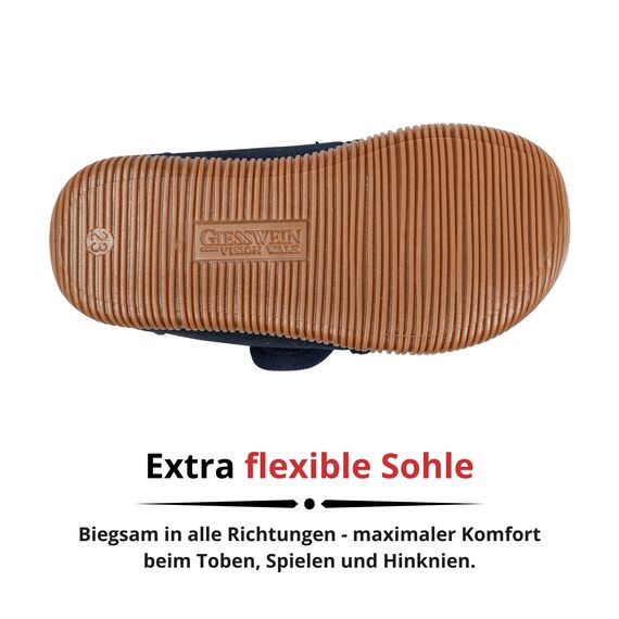 Giesswein Kinder Hausschuhe Strass Slim Fit - Lauflernschuhe für Jungen & Mädchen, Rutschfeste Krabbel-Schuhe mit Klettverschluss, Gummi-Sohle