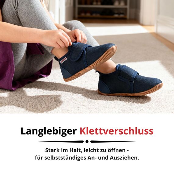 GIESSWEIN Strass - Slim Fit leichte Pantoffeln für Mädchen & Jungen, Blau (Dunkelblau 548), 30 EU