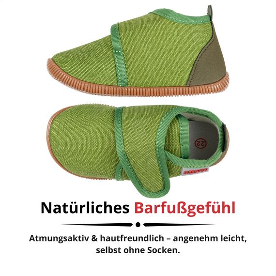 Giesswein Kinder Hausschuhe Strass Slim Fit - Lauflernschuhe für Jungen & Mädchen, Rutschfeste Krabbel-Schuhe mit Klettverschluss, Gummi-Sohle