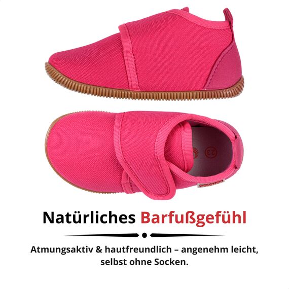 Giesswein Kinder Hausschuhe Strass Slim Fit - Lauflernschuhe für Jungen & Mädchen, Rutschfeste Krabbel-Schuhe mit Klettverschluss, Gummi-Sohle