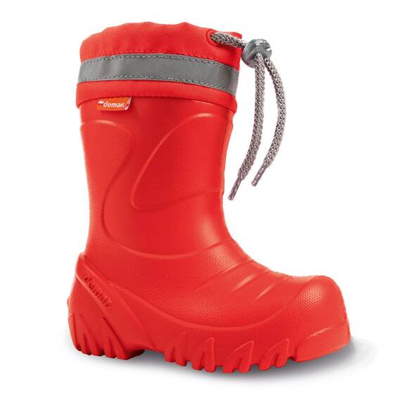 DEMAR. Eva federleichte Kinder Gummistiefel mit Stulpe gefüttert Mammut-S (24/25, Rot)