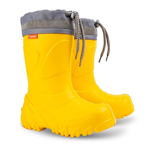 DEMAR. Eva federleichte Kinder Gummistiefel mit Stulpe gefüttert Mammut-S (34/35, Gelb)