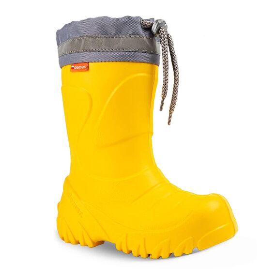 DEMAR. Eva federleichte Kinder Gummistiefel mit Stulpe gefüttert Mammut-S (34/35, Gelb)