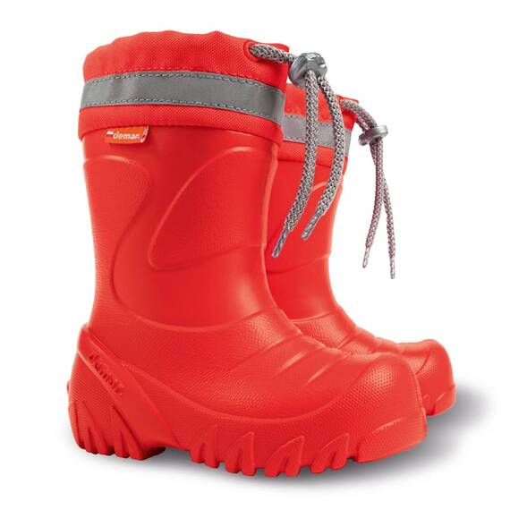 DEMAR. Eva federleichte Kinder Gummistiefel mit Stulpe gefüttert Mammut-S (24/25, Rot)