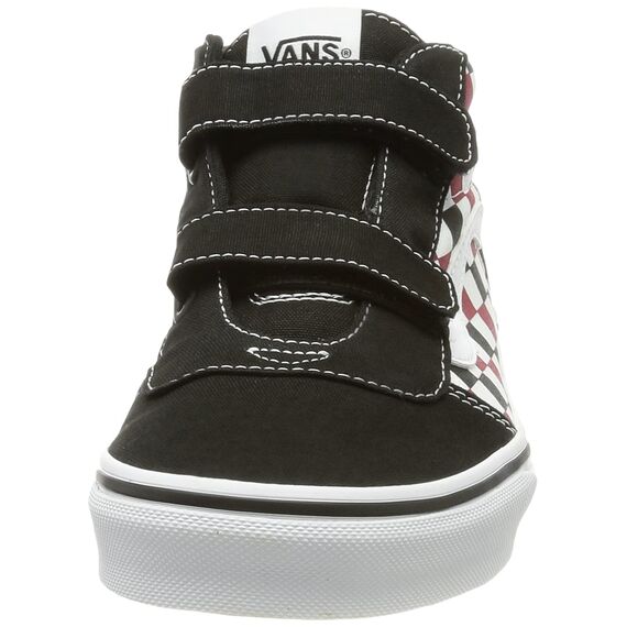 Vans Ward Mid V Sneaker, Checkerboard Chili Pepper White, 12.5 UK Child