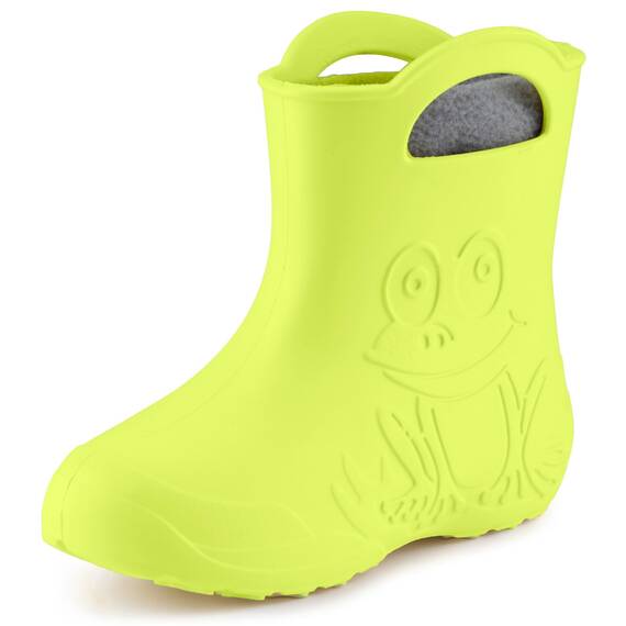 Ladeheid EVA Kinder Jungen Mädchen Gummistiefel Regenschuhe gefüttert LA-CA-03 (Limone, 32/33 EU)
