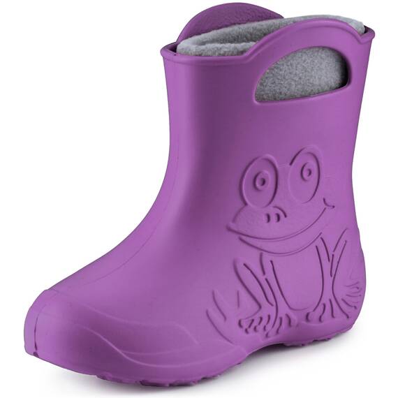 Ladeheid EVA Kinder Jungen Mädchen Gummistiefel Regenschuhe gefüttert LA-CA-03 (Lilla/Grau, 28/29 EU)