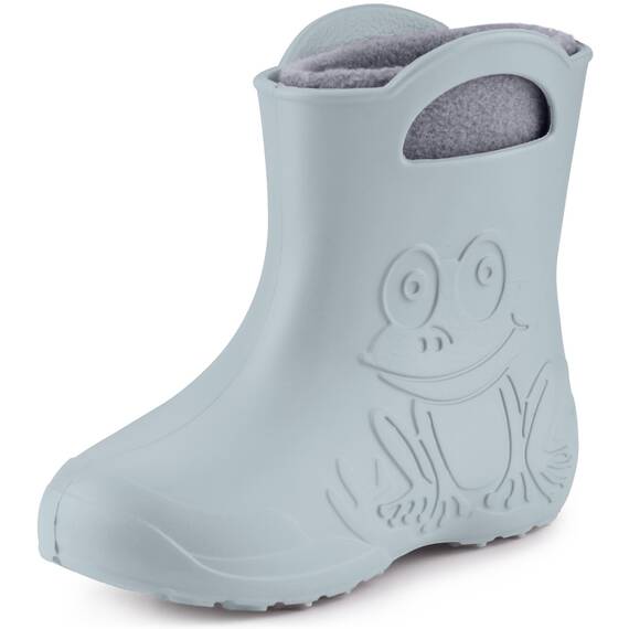 Ladeheid EVA Kinder Jungen Mädchen Gummistiefel Regenschuhe gefüttert LA-CA-03 (Grau, 24/25 EU)