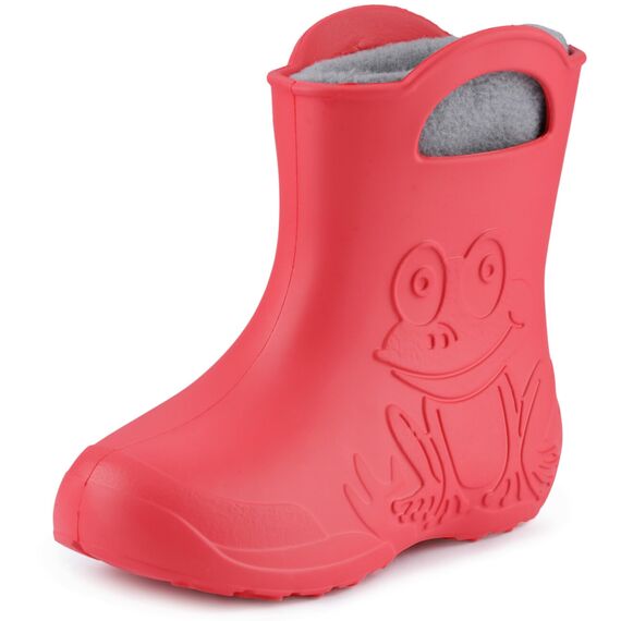 Ladeheid EVA Kinder Jungen Mädchen Gummistiefel Regenschuhe gefüttert LA-CA-03 (Koralle/Grau, 30/31 EU)