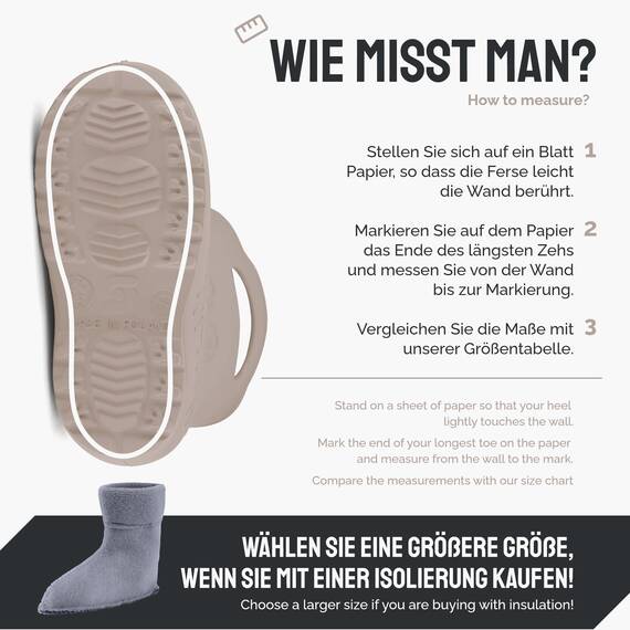 Ladeheid EVA Kinder Jungen Mädchen Gummistiefel Regenschuhe gefüttert LA-CA-03 Hellbeige, 26/27 EU