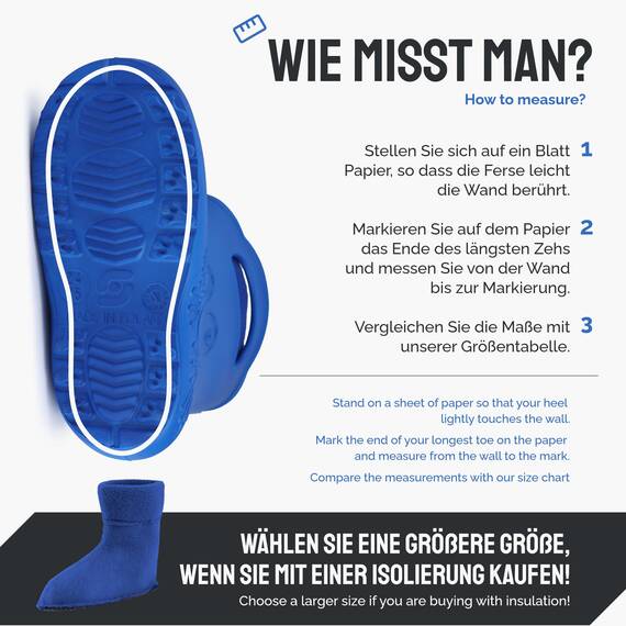Ladeheid EVA Kinder Jungen Mädchen Gummistiefel Regenschuhe gefüttert LA-CA-03 (Blau/Marineblau, 28/29 EU)