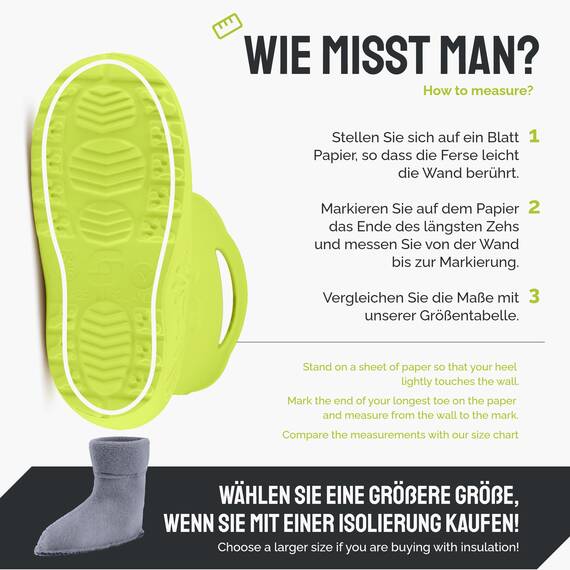 Ladeheid EVA Kinder Jungen Mädchen Gummistiefel Regenschuhe gefüttert LA-CA-03 (Limone, 30/31 EU)