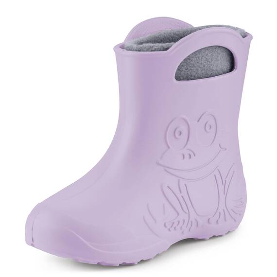 Ladeheid EVA Kinder Jungen Mädchen Gummistiefel Regenschuhe gefüttert LA-CA-03 Helllila, 34/35 EU