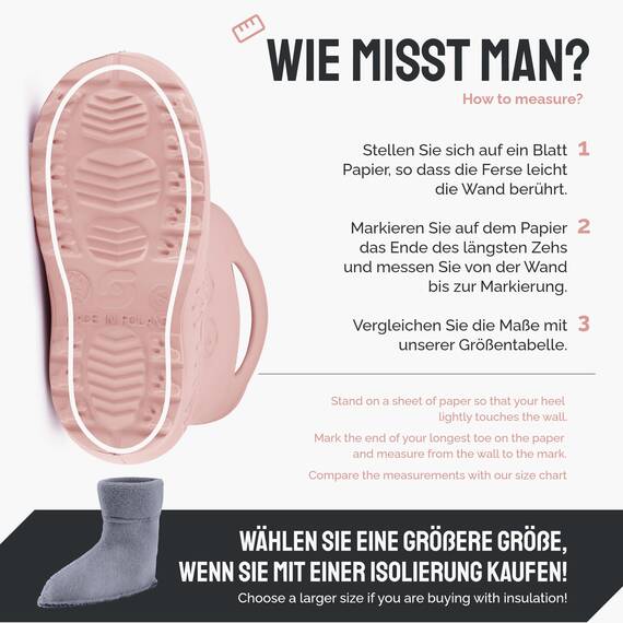 Ladeheid EVA Kinder Jungen Mädchen Gummistiefel Regenschuhe gefüttert LA-CA-03 (Puderrosa, 34/35 EU)