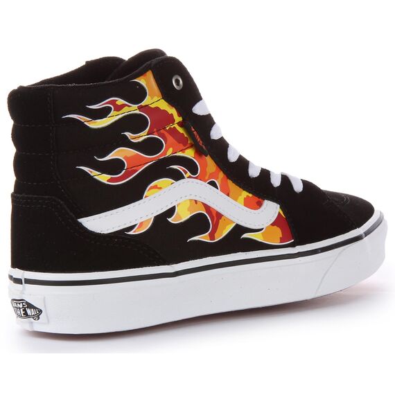 Vans Unisex Kinder Filmore Hi Sneaker, Flame Camo Black White, 32.5 EU
