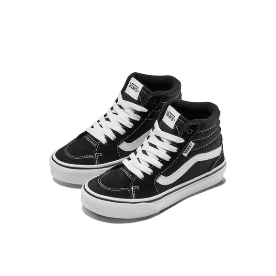 Vans Unisex Kinder Filmore Hi Sneaker, Suede Canvas Black White, 27.5 EU