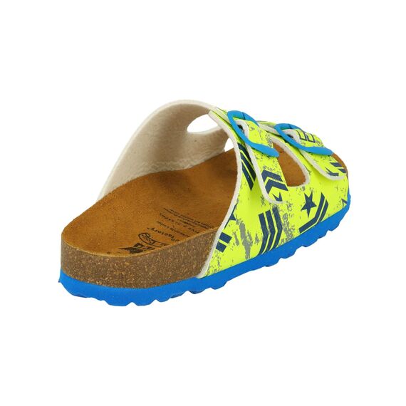 Lico Bioline Top Jungen Pantoletten, Neongelb/ Blau, 28 EU