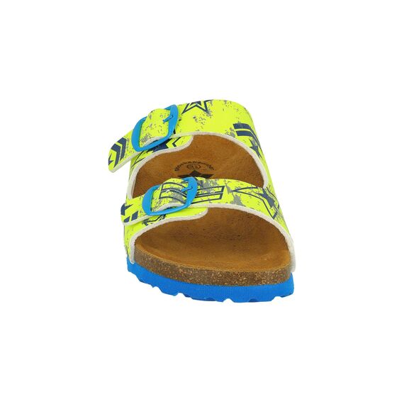 Lico Bioline Top Jungen Pantoletten, Neongelb/ Blau, 32 EU
