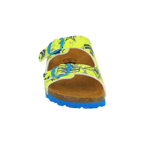 Lico Bioline Top Jungen Pantoletten, Neongelb/ Blau, 33 EU