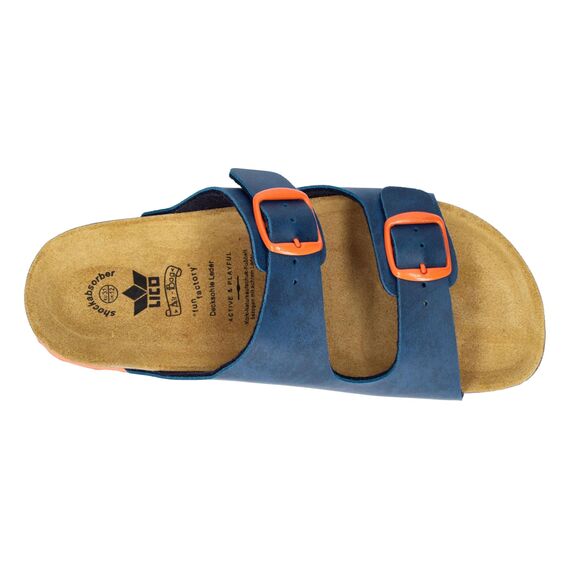 Lico Unisex Kinder Bioline Kids 2-schnaller Pantoletten, Blau Orange, 36 EU