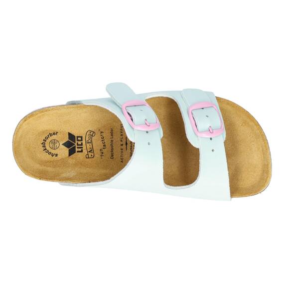 Lico Unisex Kinder Bioline Kids 2-schnaller Pantoletten, Türkis Rosa, 37 EU