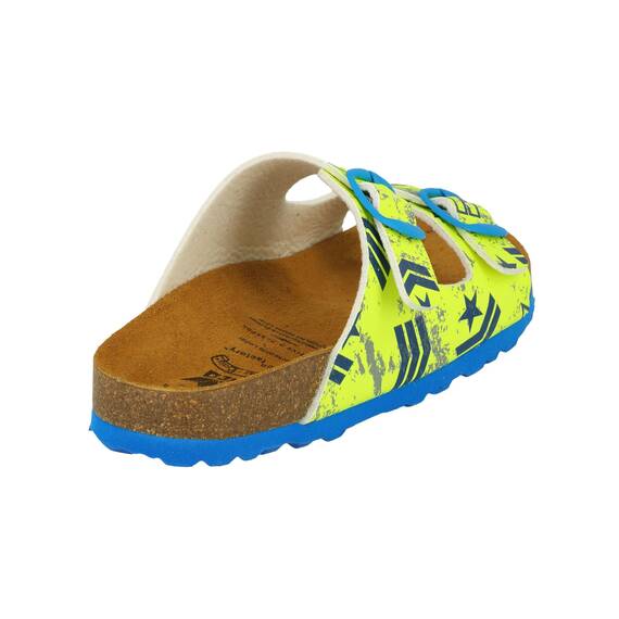 Lico Bioline Top Jungen Pantoletten, Neongelb/ Blau, 33 EU