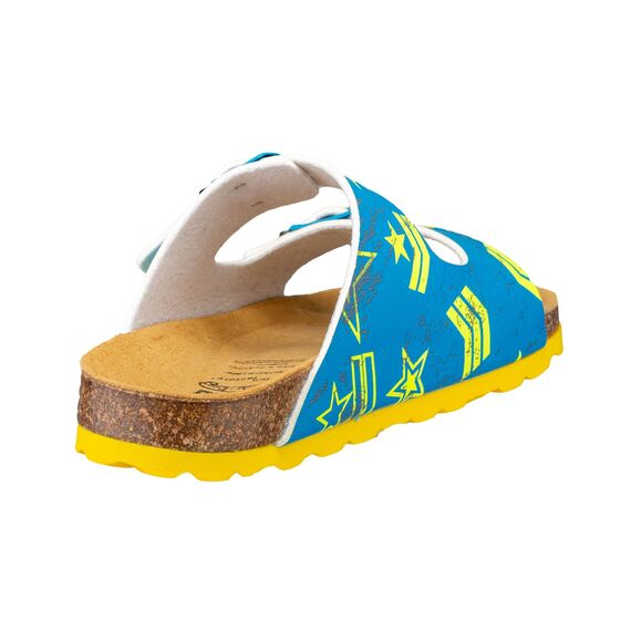 Lico Jungen Bioline Top Hausschuh, Blau/ Gelb, 34 EU
