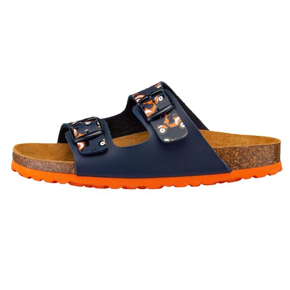 Lico BIOLINE MOTRU Unisex Kinder Hausschuh, Marine/ Orange, 35 EU